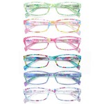 Henotin 6-Pack Reading Glasses Blue Light Blocking Anti Eyestrain Computer Reading Glasses for Women and Men Readers (Mix Color-D, 1.75, Diopters)