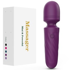 KINGWAND Handheld Personal Mini Massager - Waterproof, USB Rechargeable, 10 Vibration - Perfect on Back Legs Hand Pains and Sports Recovery(Purple)