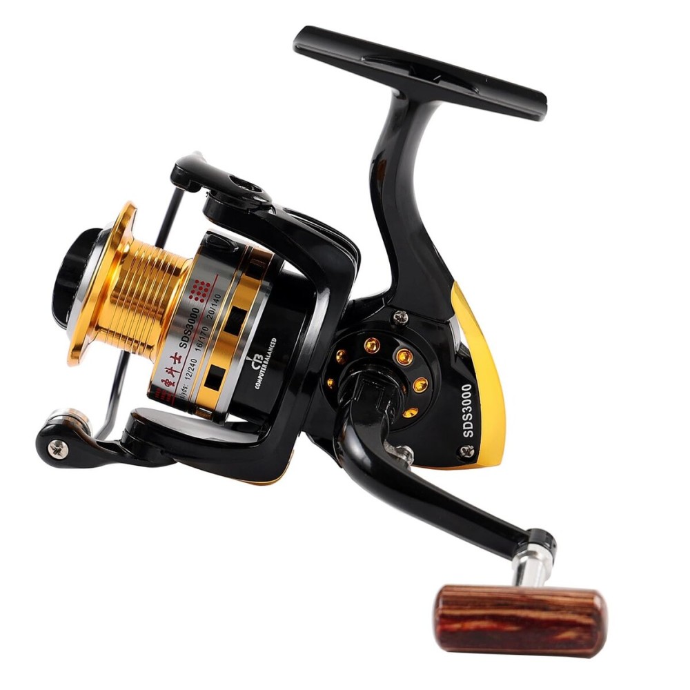 Diwa Spinning Fishing Reels for Saltwater Freshwater 1000 2000 3000 4000 5000 6000 Series Fishing Spool Left/Right Interchangeable Trout Carp Spinning Reel Light and Smooth (3000-Black)