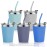 Vermida Kids Cups with Straws and Lids, 5 Pack 12oz Spill Proof Toddlers Straw Cup with Lid, Stainless Steel Kid Cups with Lid for School, Outdoor, Multicolor