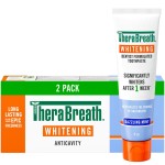 TheraBreath Whitening Toothpaste, Gentle Peroxide-Free Teeth Whitening in 1 Week (3), with Fluoride for Anticavity Protection, Dazzling Mint, 4 Oz, 2-Pack