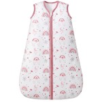 FIEMOL Baby Sleep Sack 0-6 Months, 2.5 TOG Cotton Winter Baby Wearable Blanket with 2-Way Zipper, Warm Soft Sleeping Bag for Newborn Infant Boy Girl, Small Rainbow