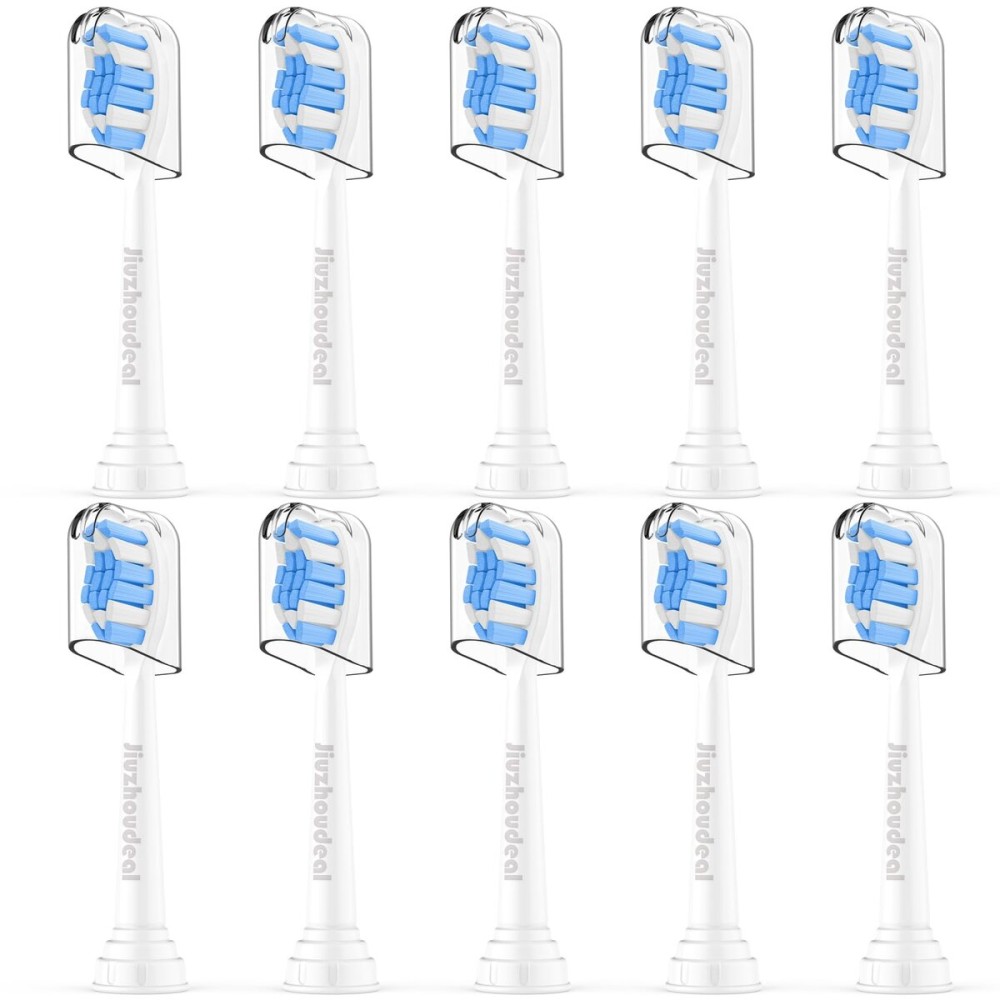 Jiuzhoudeal Replacement Toothbrush Heads Compatible with Philips Sonicare, Brush Heads for Sonicare C2 Plaque Control Protective Clean 4100 5100 6100 Electric Toothbrush Blue, 10-Pack