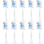 Jiuzhoudeal Replacement Toothbrush Heads Compatible with Philips Sonicare, Brush Heads for Sonicare C2 Plaque Control Protective Clean 4100 5100 6100 Electric Toothbrush Blue, 10-Pack
