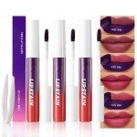 evpct 3Pcs Maroon Mauve Vivid Red Peel Off Lip Stain Tints, Matte Liquid Lipstick Lip Stain Long Lasting Waterproof for Women, Longwear Lipstick Peel Off Highly Pigmented Smudge-proof Easy to Apply