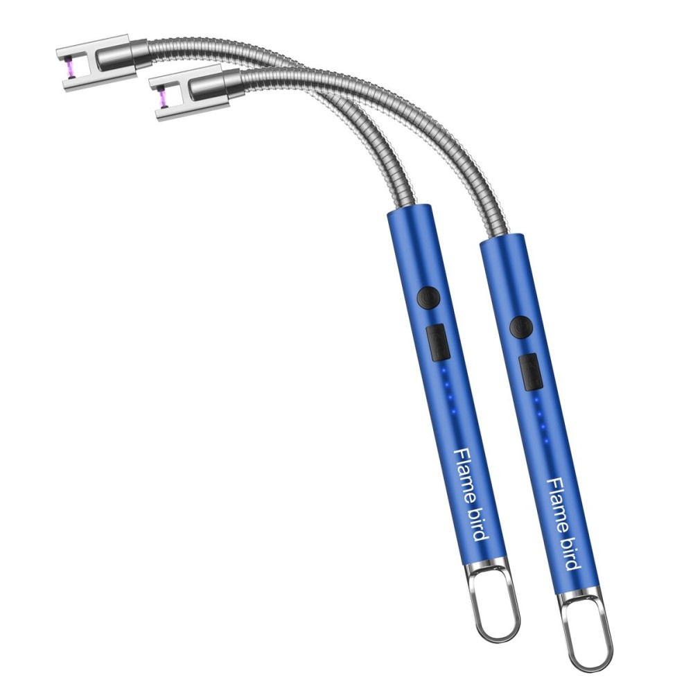 Flame bird 2 Pack Electric Candle Lighter Flameless Arc Windproof Flexible Long Neck USB Rechargeable Lighter for BBQ Grill Fireworks Camping.(Blue)