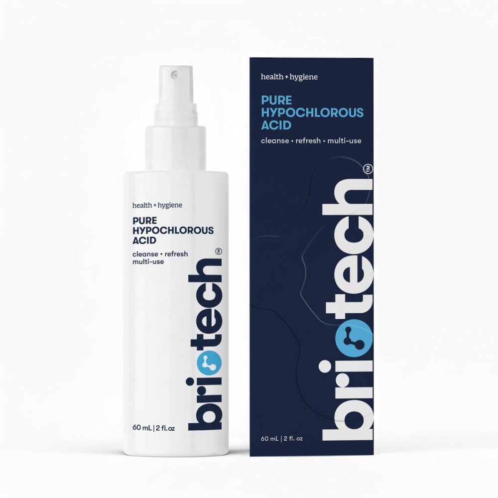 BRIOTECH Pure Hypochlorous Acid Spray and Cleanser, Original Premium HOCl Topical Solution, Multi-Purpose Cleaner, Family Approved & Pet Friendly, 2 fl oz Travel Size