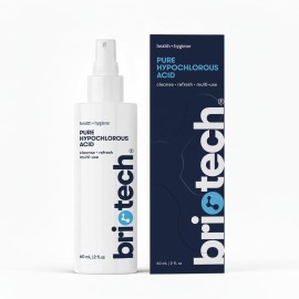 BRIOTECH Pure Hypochlorous Acid Spray and Cleanser, Original Premium HOCl Topical Solution, Multi-Purpose Cleaner, Family Approved & Pet Friendly, 2 fl oz Travel Size