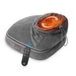 Snailax Foot Massager with Heat, Heated Foot Warmer Under Desk, Vibration Feet Massager Machine with 3 Vibrating Modes & 2 Heating Levels, Remote Control, Foot Heater