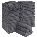 Orighty Makeup Remover Cloths, Cleansing, Reusable, Soft & Washable Coral Fleece Microfiber Washcloths/Towel for Face, Eye, Lips, Pack of 48, 12 x 12 inch (Grey)