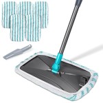 MASTERTOP Microfiber Flat Mop, Extra Large Surface Dust Mop with 5 Wet & Dry Reusable Pads, Hardwood Mops with Telescopic Handle for Laminate, Tile, Vinyl Floor Cleaning, 1 Cleaning Scraper