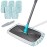 MASTERTOP Microfiber Flat Mop, Extra Large Surface Dust Mop with 5 Wet & Dry Reusable Pads, Hardwood Mops with Telescopic Handle for Laminate, Tile, Vinyl Floor Cleaning, 1 Cleaning Scraper