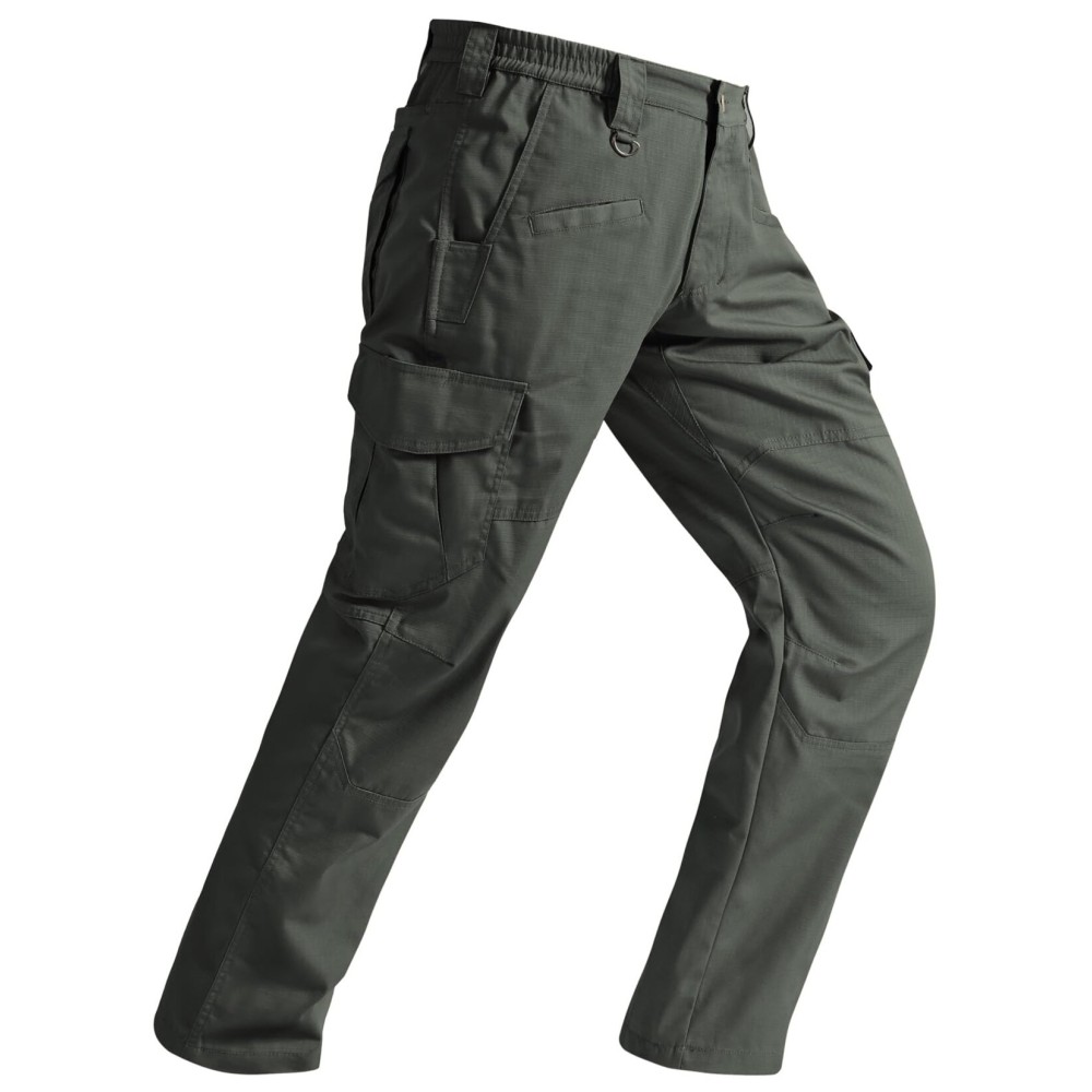 SPOSULEI Cargo Pants for Mens Lightweight Work Tactical Pants Breathable Outdoor Relaxed Fit Comfy Utility Hiking Fishing Pants with Multiple Pockets Army Green 38Wx30L