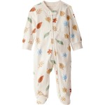 little planet by carter\'s Neutral Sleep and Play made with Organic Cotton, Multi Leaf, NB