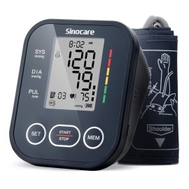 Sinocare Blood Pressure Monitor, Upper Arm BP Machine for Home, Adjustable Cuff 8.6-16.5, One-Button Operation, Dual User Mode, Posture Detection & Irregular Heartbeat Alert