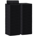 AIDEA Microfiber Cleaning Cloth 100PK, Soft Microfiber Towels for Cars, Absorbent Cleaning Rags, Lint-Free Streak-Free Wash Cloths for House, Kitchen, Window(12inx12in), Black