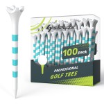 SAPLIZE Upgraded 4-Prong Golf Tees, Pack of 100 (3-1/4), Unique Golf Gifts for Golfers