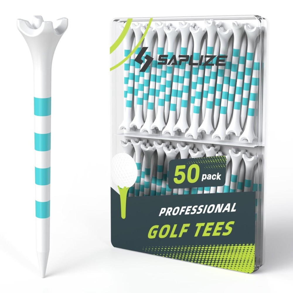 SAPLIZE Upgraded 4-Prong Golf Tees, Pack of 50 (3-1/4), Unique Golf Gifts for Golfers