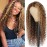 Highlight Ombre 13x4 Lace Front Wigs Human Hair Hd Lace Honey Blonde Deep Wave Curly Lace Frontal Wigs for Black Women Pre Plucked Glueless Colored Wig (13x4 lace, 24 Inch)