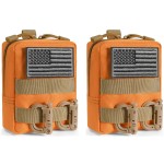 FRTKK 2 Pack Molle Pouches - Tactical Compact Water-Resistant EDC Pouch Bag Small Utility Pouch (2 Pack-Orange)