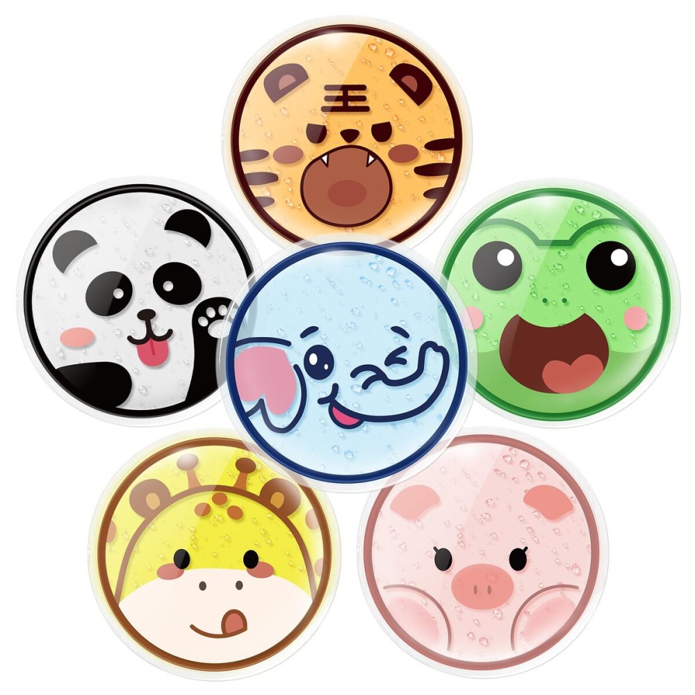 Kid Ice Packs, Microwave Heating Pad for Boo Boo, 6 Pcs, FSA Eligible HSA, Hot Cold Physical Therapy First Aid for Pain Relief, Toothache, Fever Patch, Kindergarten Teen Girl Boy Item (Jungle Buddy)