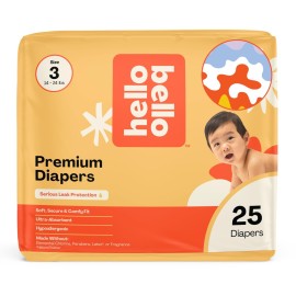 Hello Bello Premium Diapers Size 3 (14-24 lbs) Get in The Groove Designs, 25ct Jumbo Pack