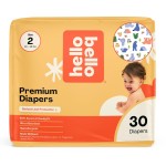 Hello Bello Premium Diapers Size 2 (10-16 lbs), Happy Camper Designs, 30ct Jumbo Pack