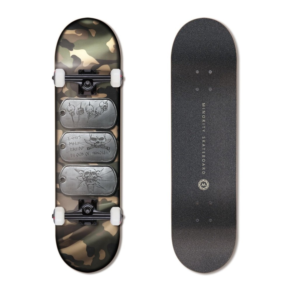 MINORITY 32inch Maple Skateboard|Trick Skateboard for Beginners, Intermediate and Pros (Dogtag)