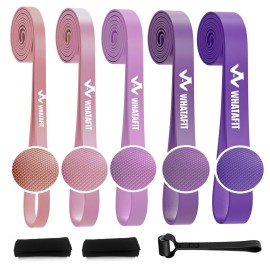 WHATAFIT Resistance Bands,Pull Up Assist Bands Set with Handles, Exercise & Workout Bands with Door Anchor for Men & Women - Home Fitness Equipment for Strength Training, Stretching