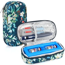 YOUSHARES Insulin Vials Cooler Travel Case - TSA Approved Diabetic Medication Vial Cooling Bag with Protective Ice Brick, Refrigerated Diabetes Supplies Organizer, Small Bottle Carrying Storage