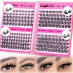 Wispy Lash Clusters Natural Eyelashes Clusters 4 Styles Fairy Cluster Eyelash Extensions 220pcs Cluster Lashes C Curly Manga Individual Lashes 10-18mm DIY Lash Extension Natural Look by calphdiar