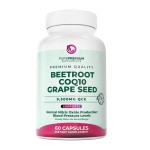 PurePremium Beet Root Capsules - 3-in-1 Blood Pressure Supplements with Beets, CoQ10 & Grapeseed - Beetroot Capsules Nitric Oxide Supplement for Normal Heart Health & Circulation Health - 60ct