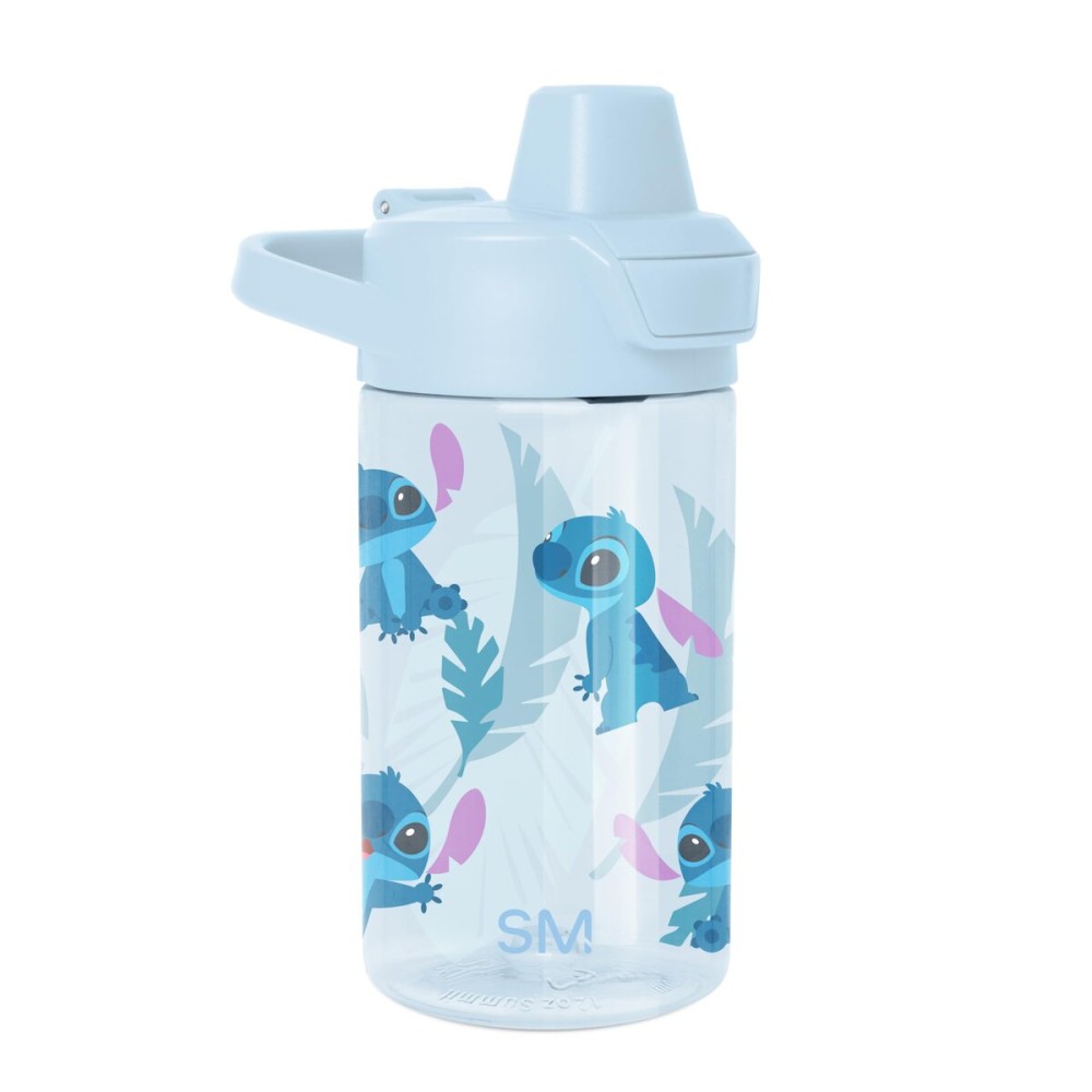 Simple Modern Disney Kids Tritan Plastic Summit Water Bottle | 12 oz BPA-Free Cup with Covered Leak Proof Straw Lid for Girls, Boys, Toddlers | Tropical Stitch