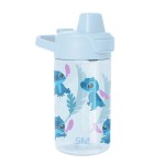 Simple Modern Disney Kids Tritan Plastic Summit Water Bottle | 12 oz BPA-Free Cup with Covered Leak Proof Straw Lid for Girls, Boys, Toddlers | Tropical Stitch
