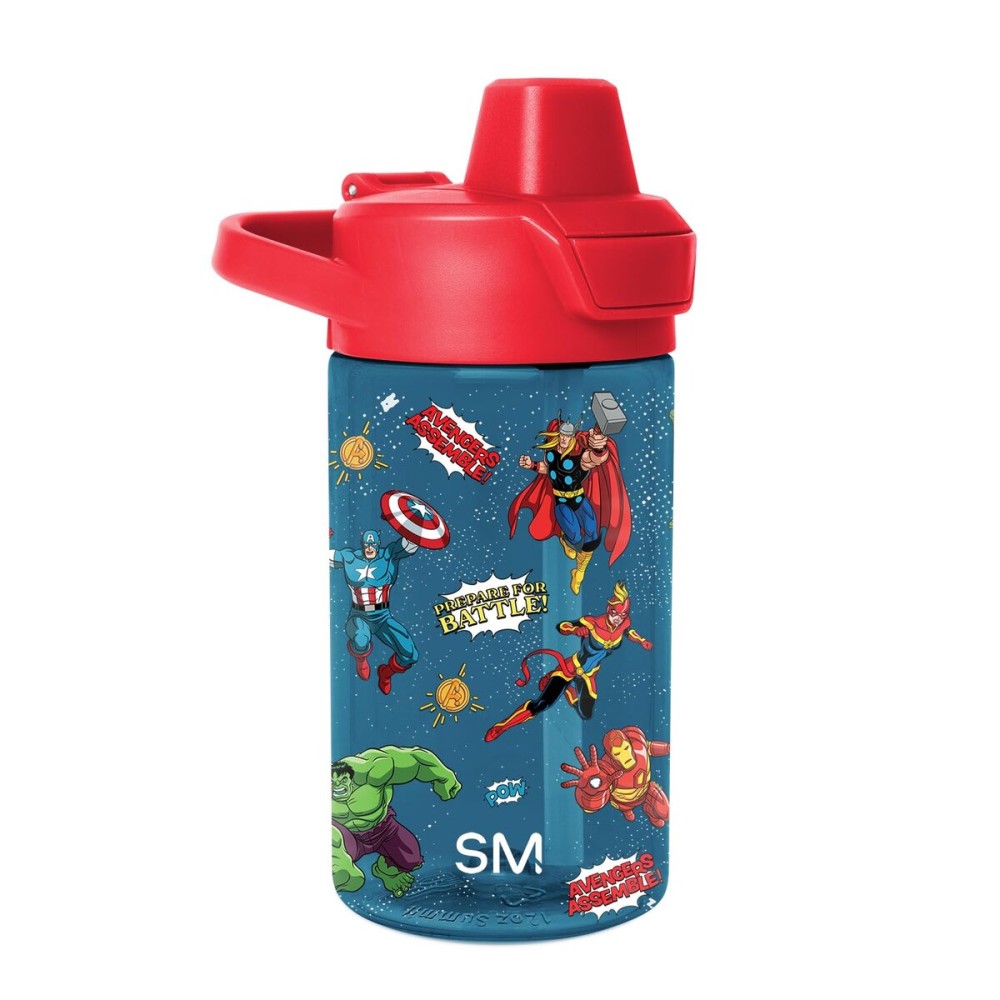 Simple Modern Marvel Kids Tritan Plastic Summit Water Bottle | 12 oz BPA-Free Cup with Covered Leak Proof Straw Lid for Boys, Toddlers | Avengers Prepare for Battle