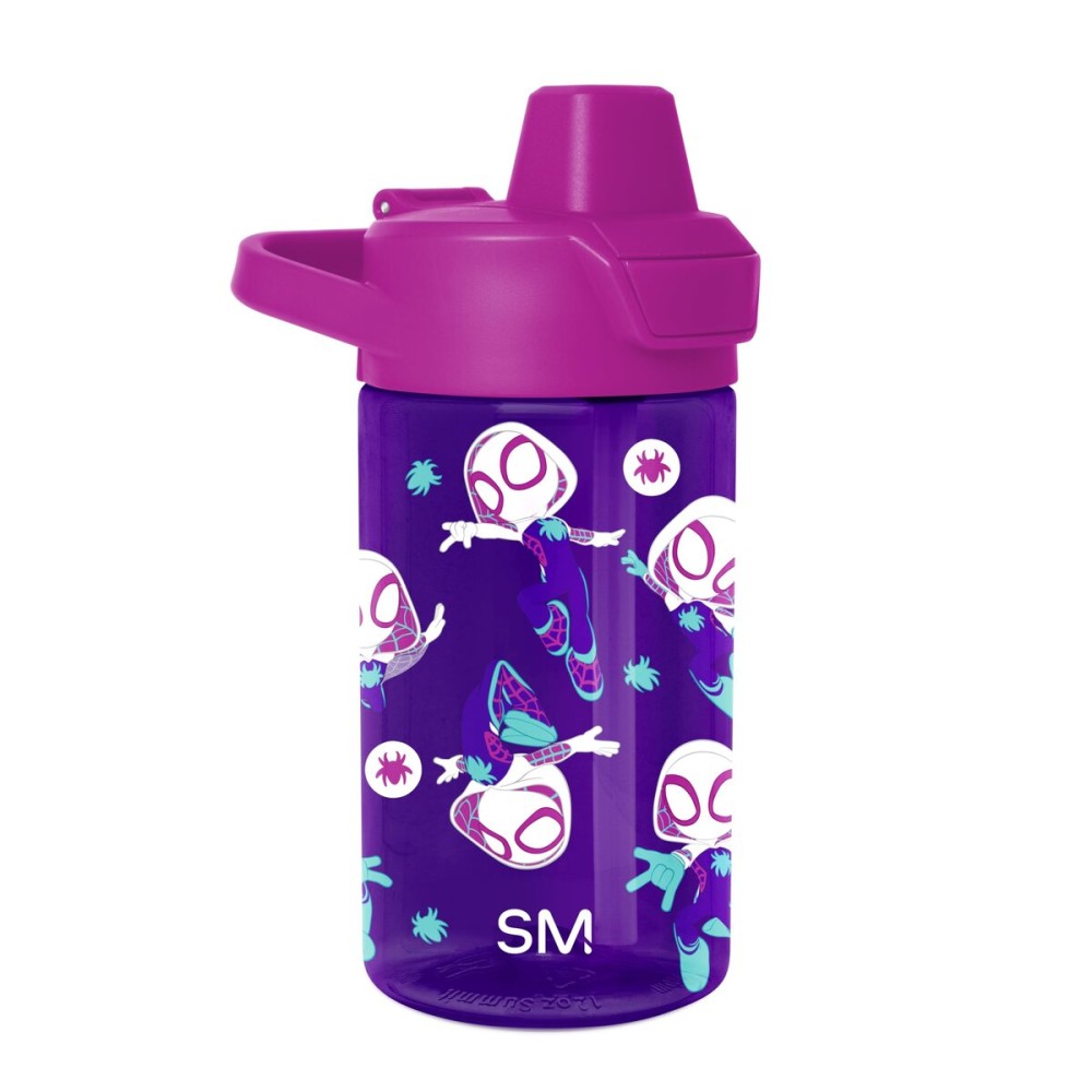 Simple Modern Marvel Kids Tritan Plastic Summit Water Bottle | 12 oz BPA-Free Cup with Covered Leak Proof Straw Lid for Girls, Toddlers | Spider Gwen