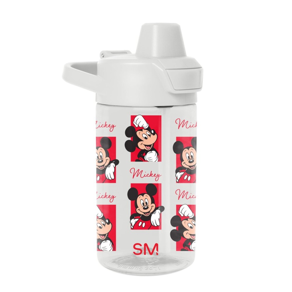 Simple Modern Disney Kids Tritan Plastic Summit Water Bottle | 12 oz BPA-Free Cup with Covered Leak Proof Straw Lid for Boys, Toddlers | Mickey Montage