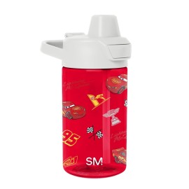 Simple Modern Disney Kids Tritan Plastic Summit Water Bottle | 12 oz BPA-Free Cup with Covered Leak Proof Straw Lid for Boys, Toddlers | Cars Lightning Speed