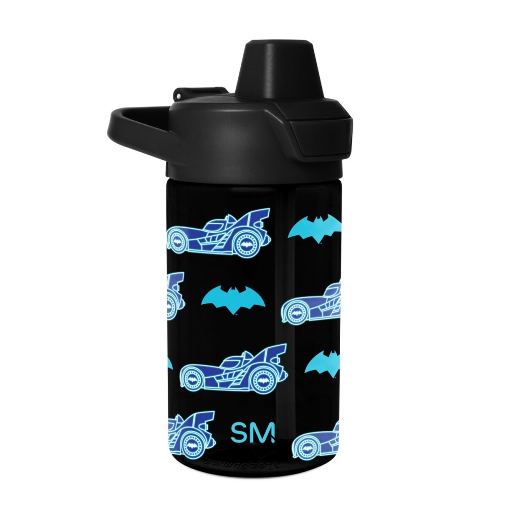Simple Modern Batman Kids Tritan Plastic Summit Water Bottle | 12 oz BPA-Free Cup with Covered Leak Proof Straw Lid for Boys, Toddlers | Batwheels