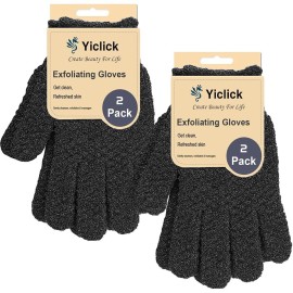 Yiclick Heavy Exfoliating Gloves, Exfoliating Body Scrubber for Bath Shower Exfoliation, Body Scrub Exfoliator for Dead Skin Remover, Exfoliate Sponge Loofah Washcloth Mitt Men Women