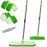 MASTERTOP Microfiber Mops for Floor Cleaning, Double-Sided Dust Mop with 4 Reusable & Washable Mop Pads, Wet Dry Flat Mop with Extension Stainless Steel Handle for Hardwood, Vinyl, Laminate