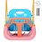 RedSwing 3-in-1 Baby Swing Seat, Toddler Swings, Anti-Flip Snug & Secure Detachable Infants to Teens Kids Swing Seat for Outside Playground, Pink Orange Blue