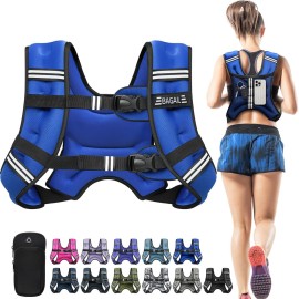 BAGAIL Weighted Vest, 5lb/8lb/10lb/12lb/15lb/20lb/25lb/30lb Weight Vest for Walking & Weight Loss, Reflective Rucking Vest with Phone Pouch for Women & Men, Home Gym & Outdoor Training