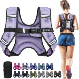 BAGAIL Weighted Vest, 5lb/8lb/10lb/12lb/15lb/20lb/25lb/30lb Weight Vest for Walking & Weight Loss, Reflective Rucking Vest with Phone Pouch for Women & Men, Home Gym & Outdoor Training