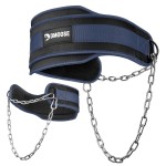 DMoose Dip Belt for Pullups - Heavy Duty 36 Steel Chain Weight Gym Belt for Dips with Comfortable Neoprene Support (Navy Blue)