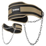DMoose Dip Belt for Pullups - Heavy Duty 36 Steel Chain Weight Gym Belt for Dips with Comfortable Neoprene Support (Desert)