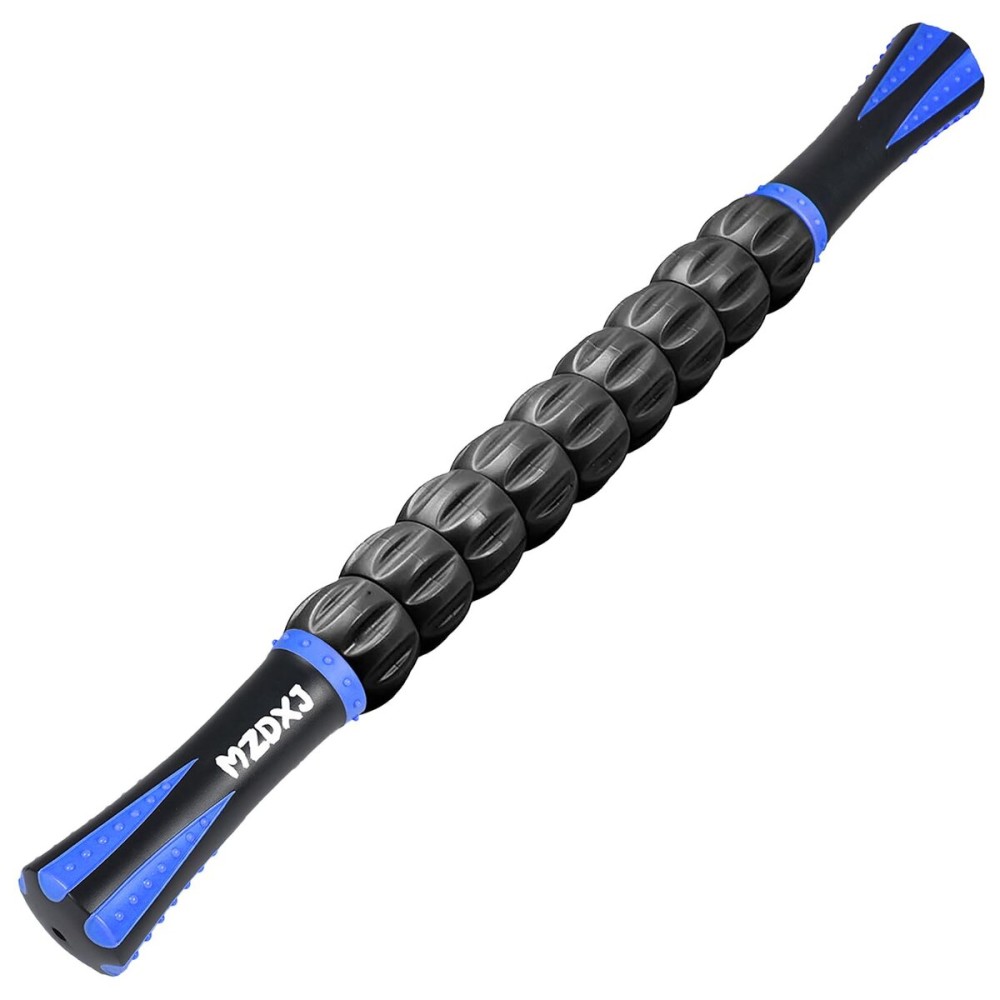 MZDXJ Muscle Roller Stick for Athletes - Deep Tissue Fascia Blaster & Roller Massager for Myofascial Pain Relief - Handheld Physical Therapy & Recovery Tool(Blue black-18 inch)