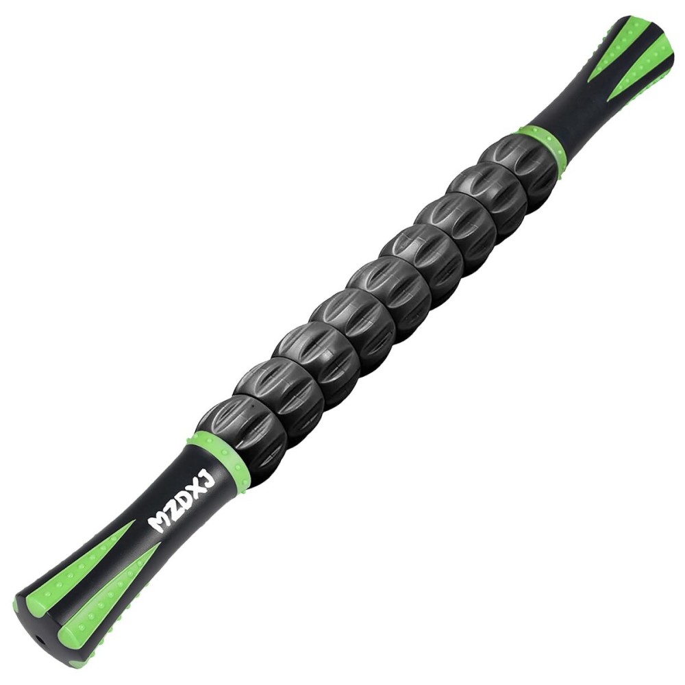 MZDXJ Muscle Roller Stick for Athletes - Deep Tissue Fascia Blaster & Roller Massager for Myofascial Pain Relief - Body-Building Apparatus (Green black-18 inch)