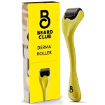 The Beard Club Derma Roller for Face, Body and Scalp - Microneedling for Men and Women with 540 Titanium Microneedles - Beard Roller & Micro Needling Scalp Hair - Yellow & Black