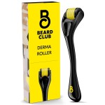The Beard Club Derma Roller for Face, Body and Scalp - Microneedling for Men and Women with 540 Titanium Microneedles - Beard Roller & Micro Needling Scalp Hair - Black & Yellow